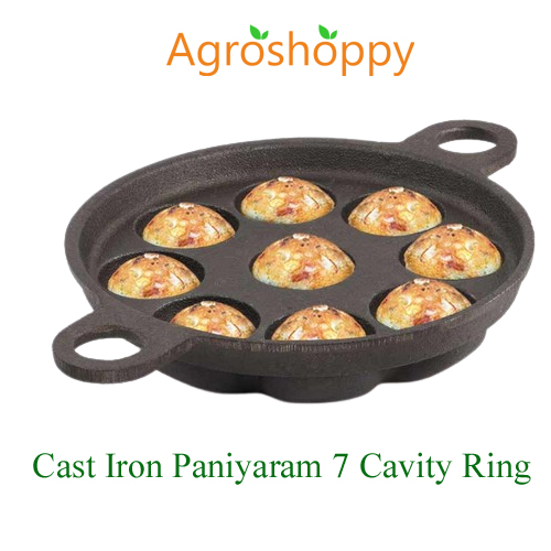 Cast Iron Paniyaram 7 Cavity with handle